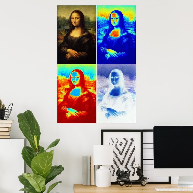 Poster Mona Lisa Warholled (Escritório em casa)