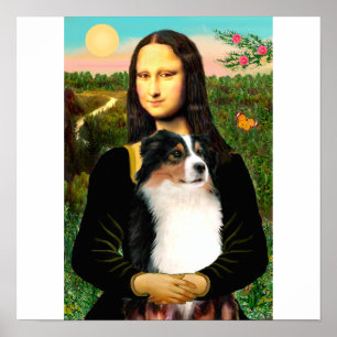 Poster Mona Lisa's Australian Shepherd (Tri)