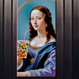 Póster Mona Lisa's Bubble Tea Moment – Glossy Poster
