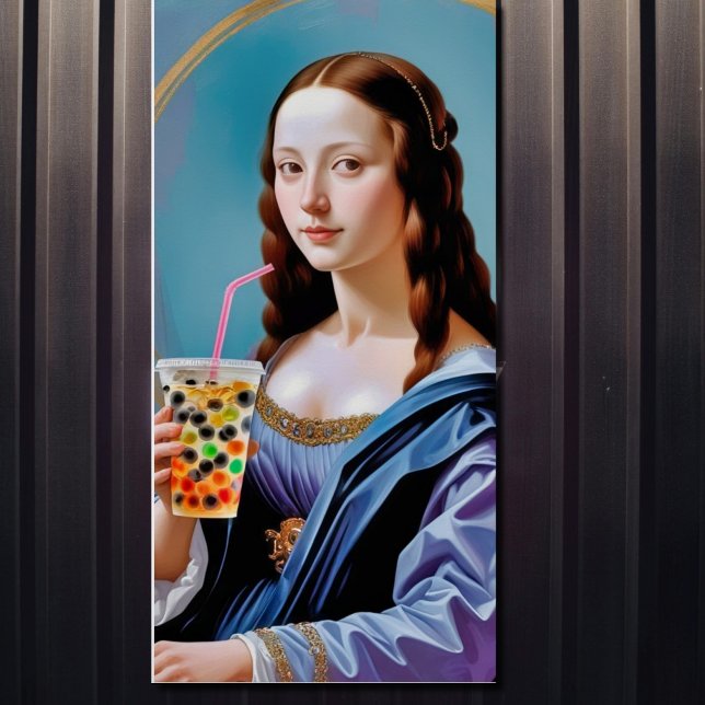 Póster Mona Lisa's Bubble Tea Moment – Glossy Poster (Criador carregado)