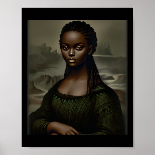 Poster Mona Negra Lisa História Negra Mês da América Afri