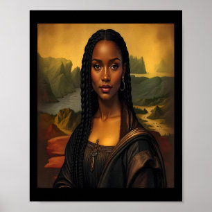 Poster Mona negra Lisa negra História africana Rainha 1