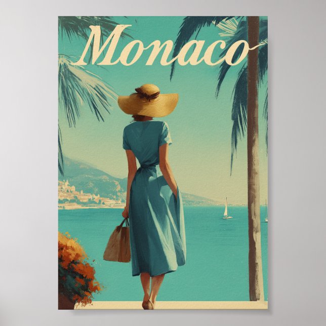 Poster Monaco fashion vintage  (Frente)