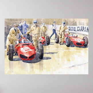 Poster Mônaco GP 1961 Ferrari 156 Sharknose