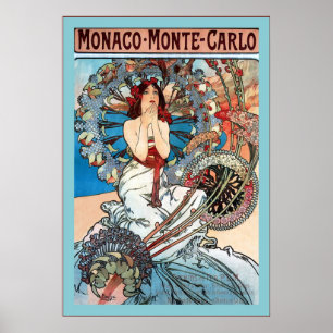 Póster Mônaco ~ Monte Carlo ~ Alphonse Mucha