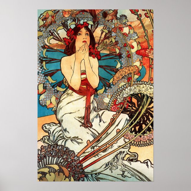 Poster Mônaco Monte Carlo Alphonse Mucha (Frente)
