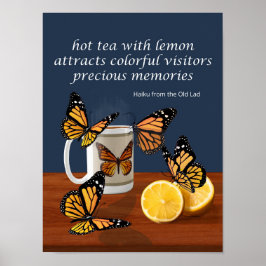 Poster Monarca Butterflies & Tea Haiku