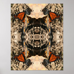 Poster Monarch Butterfly Possuindo Abstrato natural