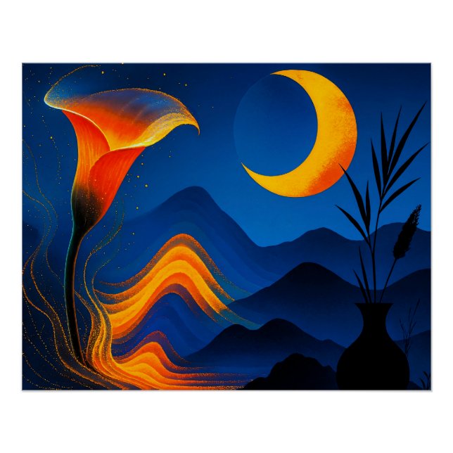 Póster Mondblüte der Wandlung - Stille Kunst (Frente)