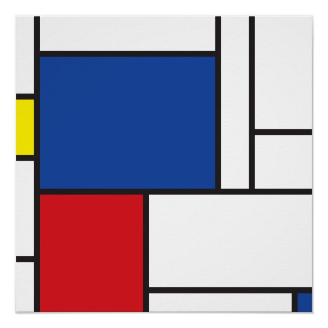 Póster Mondrian Minimalist Geométrico De Stijl Modern Art (Frente)