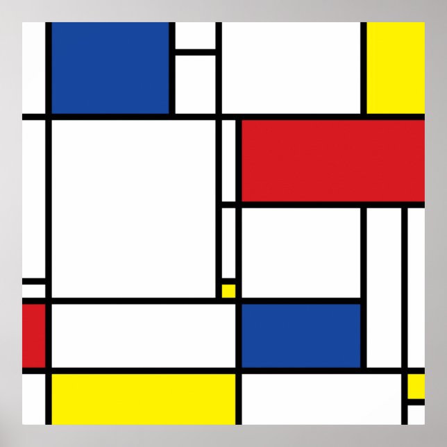 Poster Mondrian Minimalist Geométrico De Stijl Modern Art (Frente)
