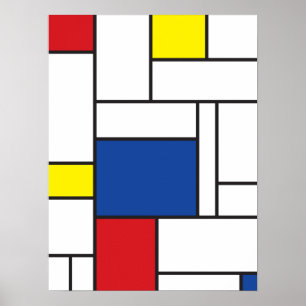 Póster Mondrian Minimalist Geométrico De Stijl Modern Art
