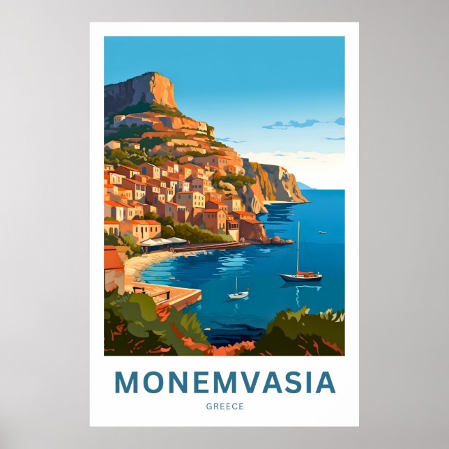 Poster Monemvasia Grécia Travel Print (Frente)