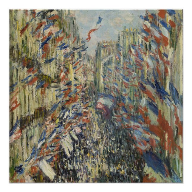 Póster Monet 1878 Rue Montorgueil em Paris (Frente)