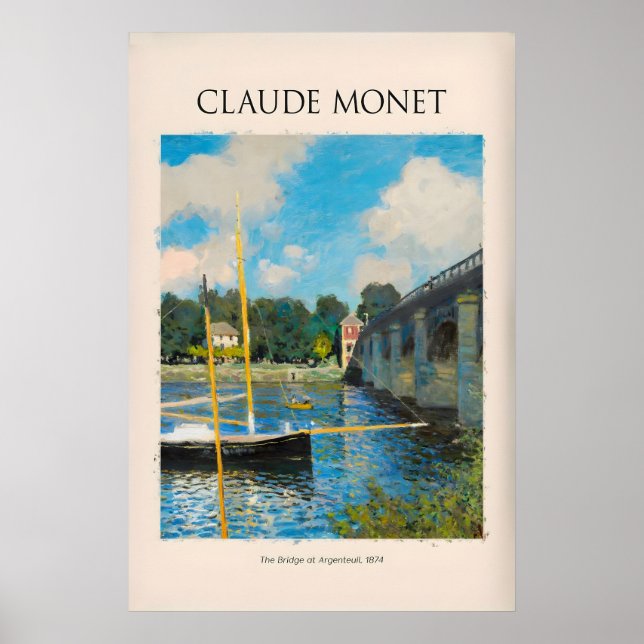 Poster Monet A Ponte em Argenteuil Rio Sena (Frente)