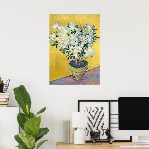 Poster Monet - Azaléias Brancas num Vaso, 