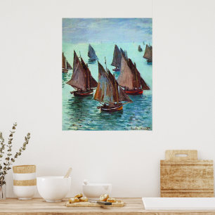 Poster Monet - Barcos De Pesca, Mar Calmo,