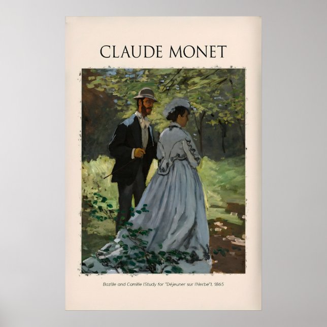 Poster Monet Bazille e Camille Déjeuner sur l Herbe (Frente)