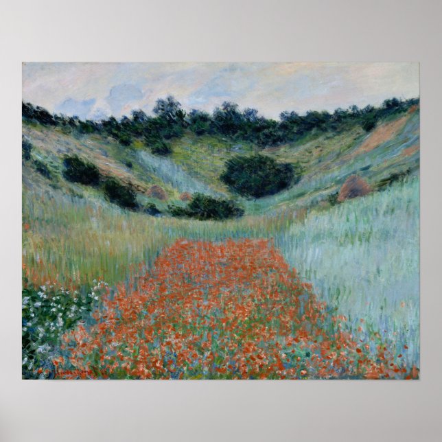 Poster Monet - Campo De Papoila Em Um Buraco Perto De Giv (Frente)