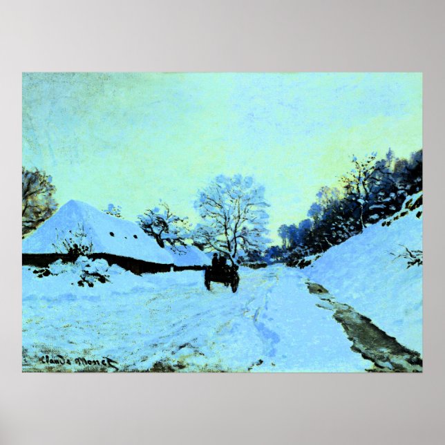Poster Monet - Carrinho na Neve (Frente)