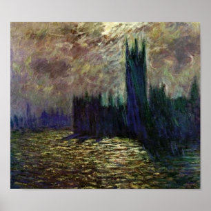 Poster Monet-Casas de Claude do parlamento