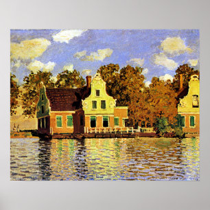Poster Monet - Casas do rio Zaan em Zaandam,