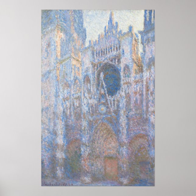 Poster Monet - Catedral de Rouen O Portal Morning Fog (Frente)