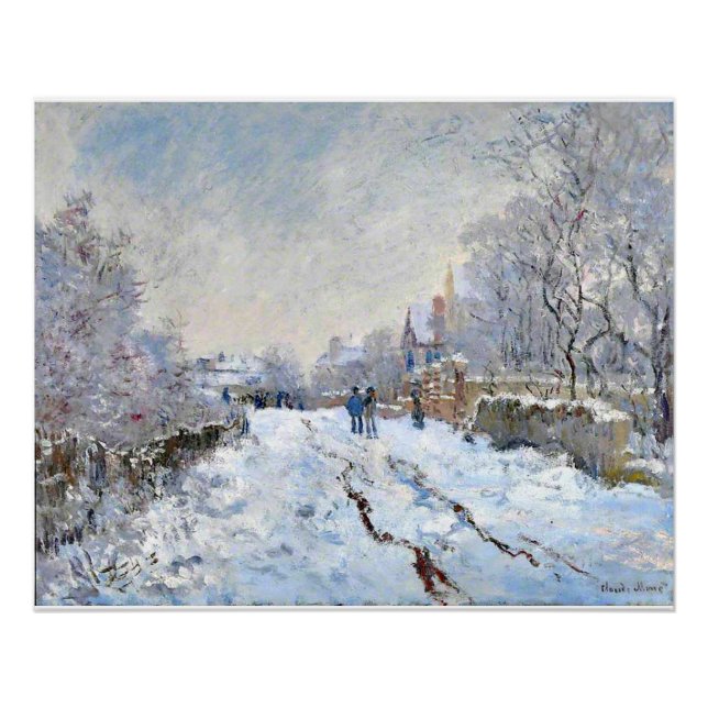Póster Monet - Cena de Neve em Argenteuil (Frente)