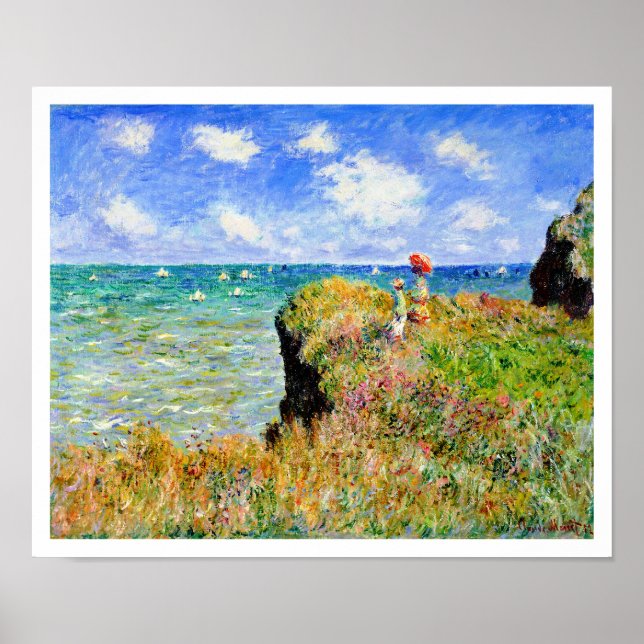 Póster Monet - Cliff Top Walk No Parque Marinho De Pourvi (Frente)