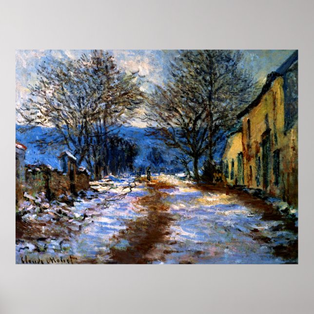 Poster Monet - Efeito da Neve em Limetz (Frente)