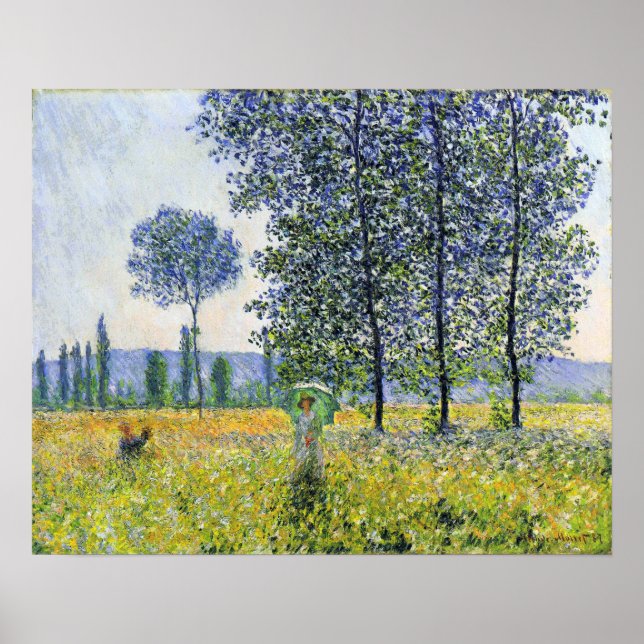 Poster Monet - Efeito de Luz Solar Sob os Choupos 1887 (Frente)