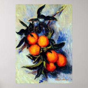 Poster Monet France Branch of Orange Bearing Fruta Famous