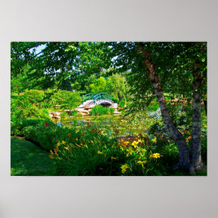 Poster Monet France Impressionist People Bridge Park Pain