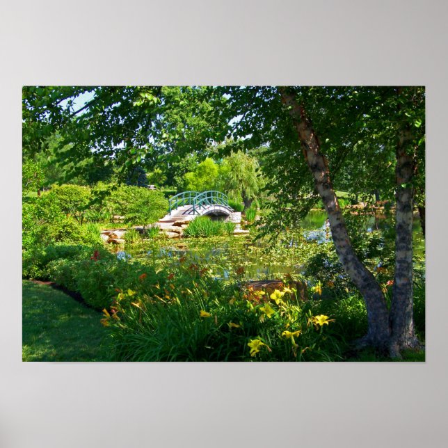 Poster Monet France Impressionista Pessoas Bridge Park Da (Frente)