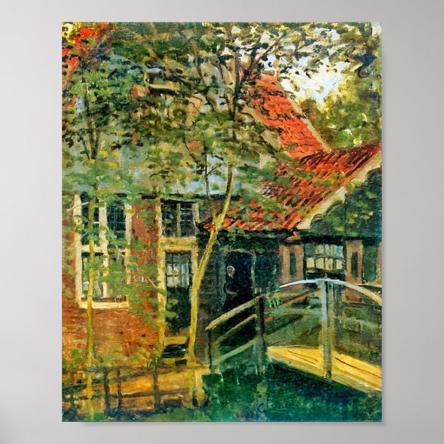 Poster Monet France Impressionista Pessoas Little Bridge  (Frente)