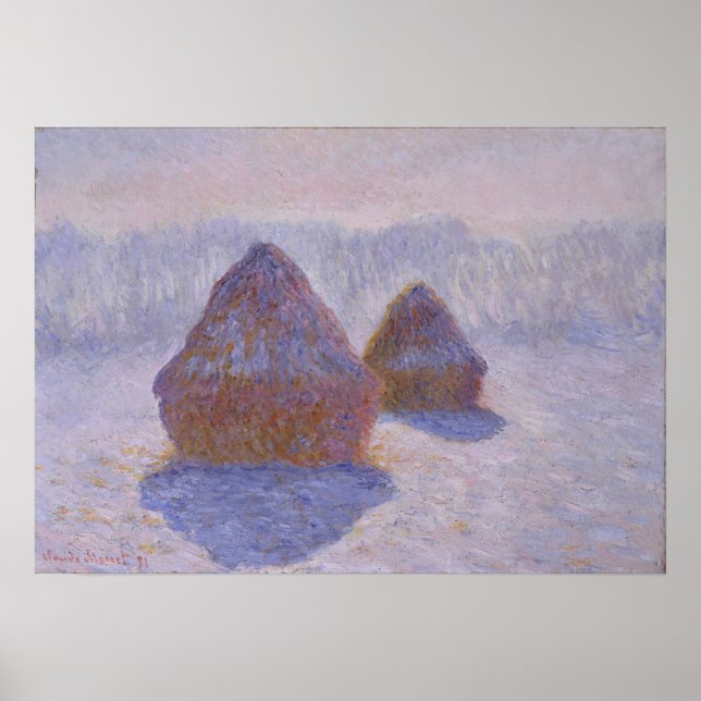 Poster Monet - Haystacks (Efeito Da Neve E Do Sol) 1891 (Frente)
