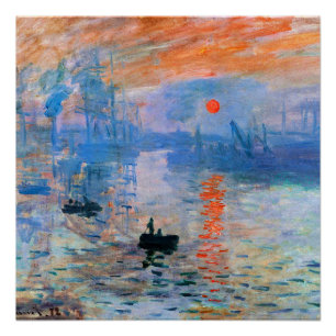 Póster Monet - Impressão, Assalto do Sol,