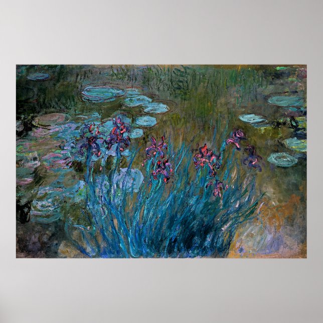 Poster Monet - Íris e Lírios-d'água (Frente)