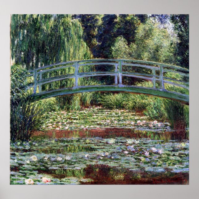 Poster Monet Japonês e a Piscina de Lily Água (Frente)