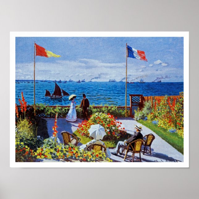 Póster Monet: Jardim de Sainte-Adresse (Frente)