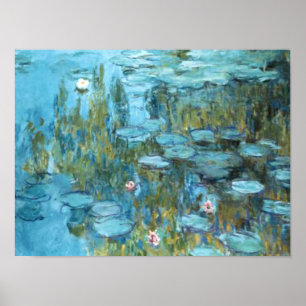 Poster Monet - Lírios Hídricos (turquesa), 1915