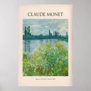 Poster Monet Margens do Rio Sena Vétheuil Paisagem