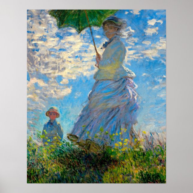 Poster Monet Mulher Guarda-Sol Impressionismo (Frente)