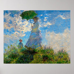 Póster Monet Mulher Guarda-Sol Impressionismo