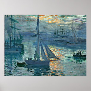 Poster Monet - Nascer do Sol (Marinho), arte fina,