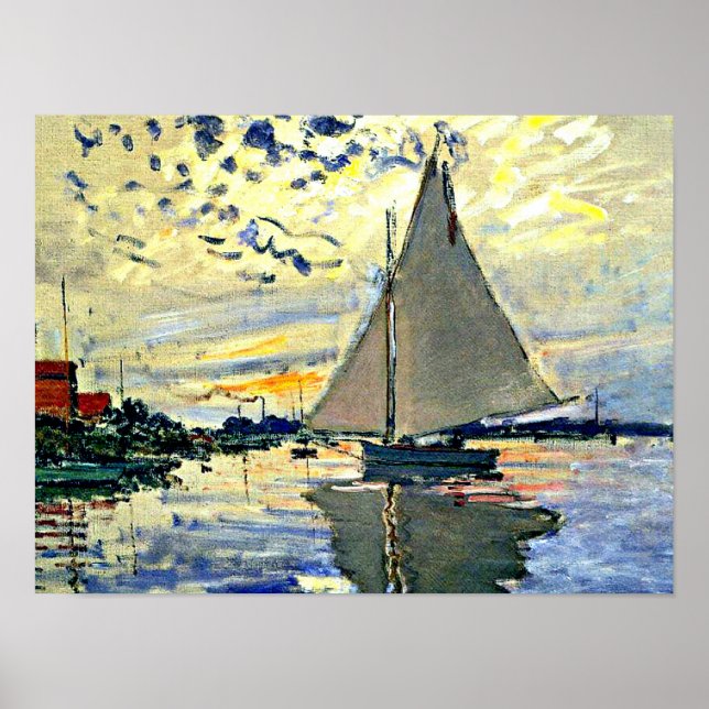 Poster Monet - Navio de vela na le Petit Gennevilliers (Frente)