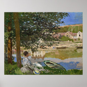 Poster Monet On the Bank Landscape Painting