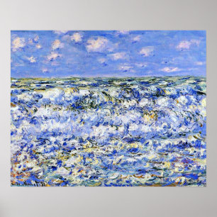 Poster Monet - Ondas quebrando, obra de arte famosa