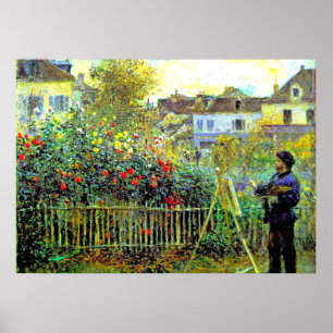 Poster Monet Painting no seu jardim na Argentina