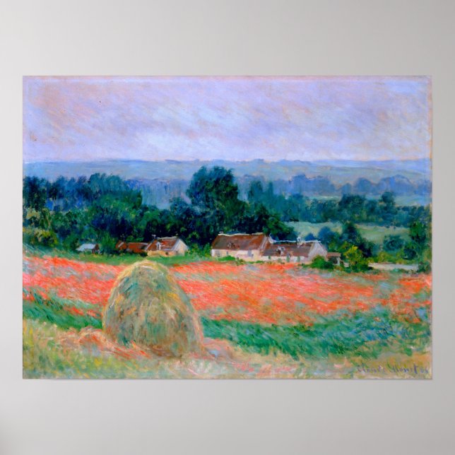 Poster Monet - Palheiro em Giverny 1886 (Frente)